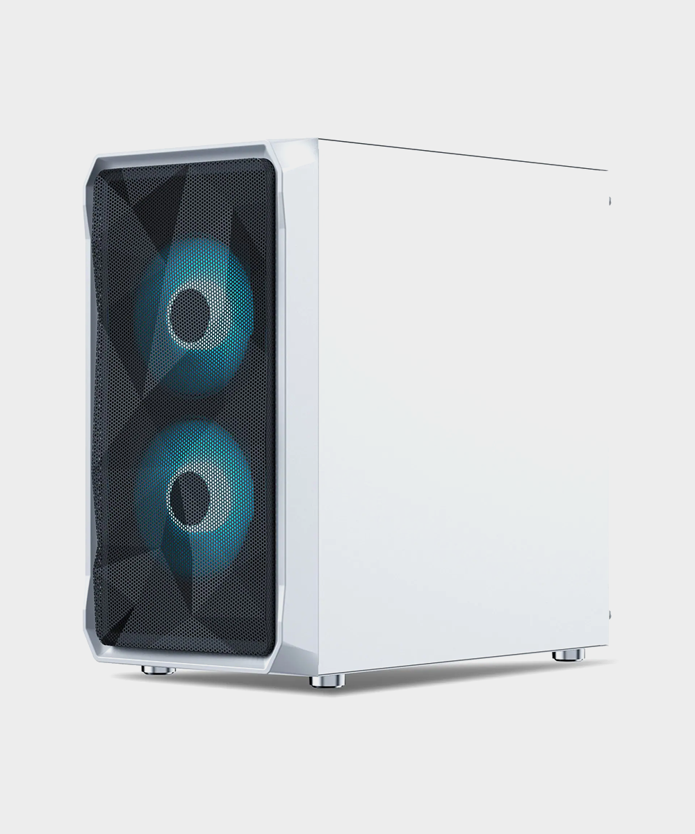 Ant Esports 100 Air Mini M-ATX Computer Case/Gaming Cabinet - White | Support M-ATX, ITX, | Pre-Installed 2 Rainbow Fans at Front