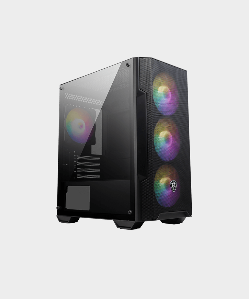 MSI MAG Forge M100A Micro-ATX Tower Tempered Glass Gaming PC Case (Black,4 x 120mm Auto-RGB Fans, USB 3.2 Gen 1 Type-A, Magnetic Dust Filter, Micro-ATX, Mini-ITX)