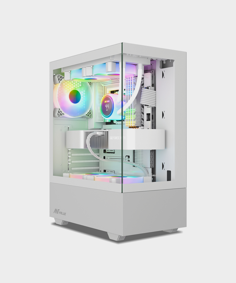 Ant Esport White | Computer Desktop Gaming PC (Core i5-12400 | 16GB RAM | 500GB NvMe SSD | Gigabyte H610  Motherboard  | Ethernet | Win 11) Basic Software Installed