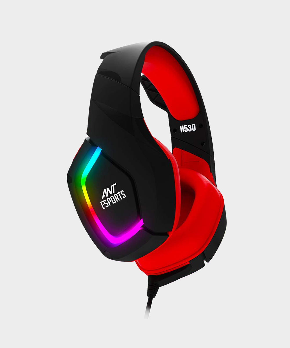 Ant Esports H530 Multi-Platform Pro RGB Gaming Headsetfor PC / PS4 / PS5 / Xbox One / Switch1 with mic, Black Red