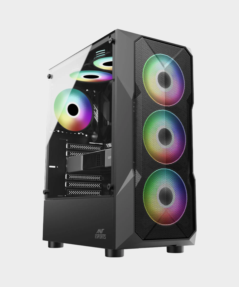 Intel Core i5 12400 | 12th Gen Desktop Gaming |  Gigabyte H610 Motherboard | 16 GB Memory Ram | 500 GB NvMe SSD | 550 Watts Power Supply | Ant Value CV200 Mini-Tower Computer Case/Gaming Cabinet – Black