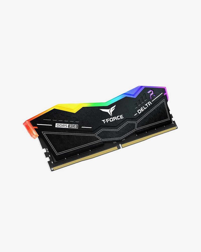 TeamGroup T-Force Delta RGB 16GB 6000MHz (6000MT/s) CL38 Black DDR5 Desktop Gaming Memory, Metal Heatsink, ARGB Sync, ECC, XMP 3.0/EXPO, Compatible With Intel/AMD CPU, High Performance Low Latency RAM